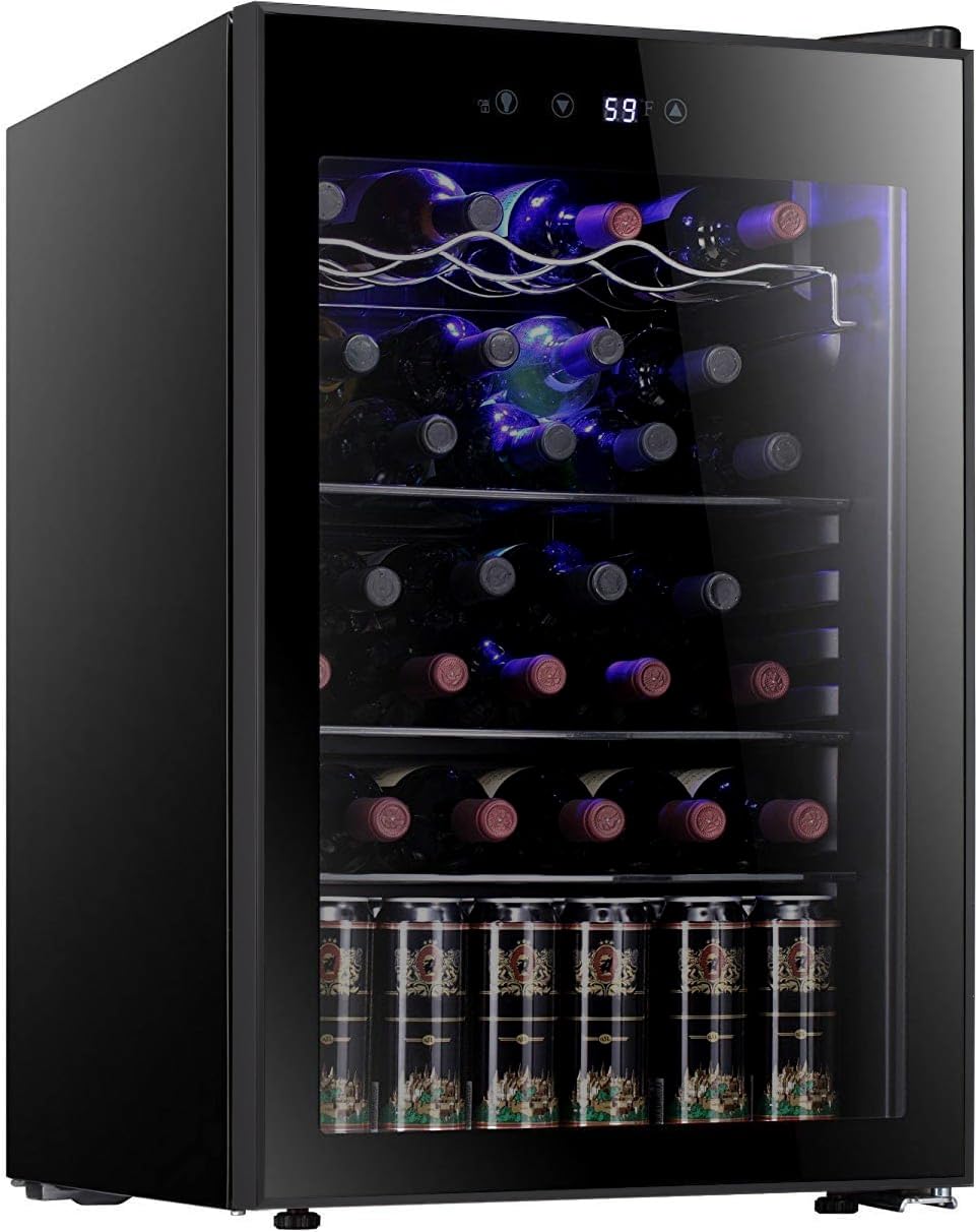Wine Beer Fridge Cabinet - Frigorifero per Vino da 36 Bottiglie,