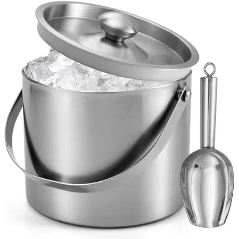 Ice Bucket Silver - Secchiello per il ghiaccio isolato in