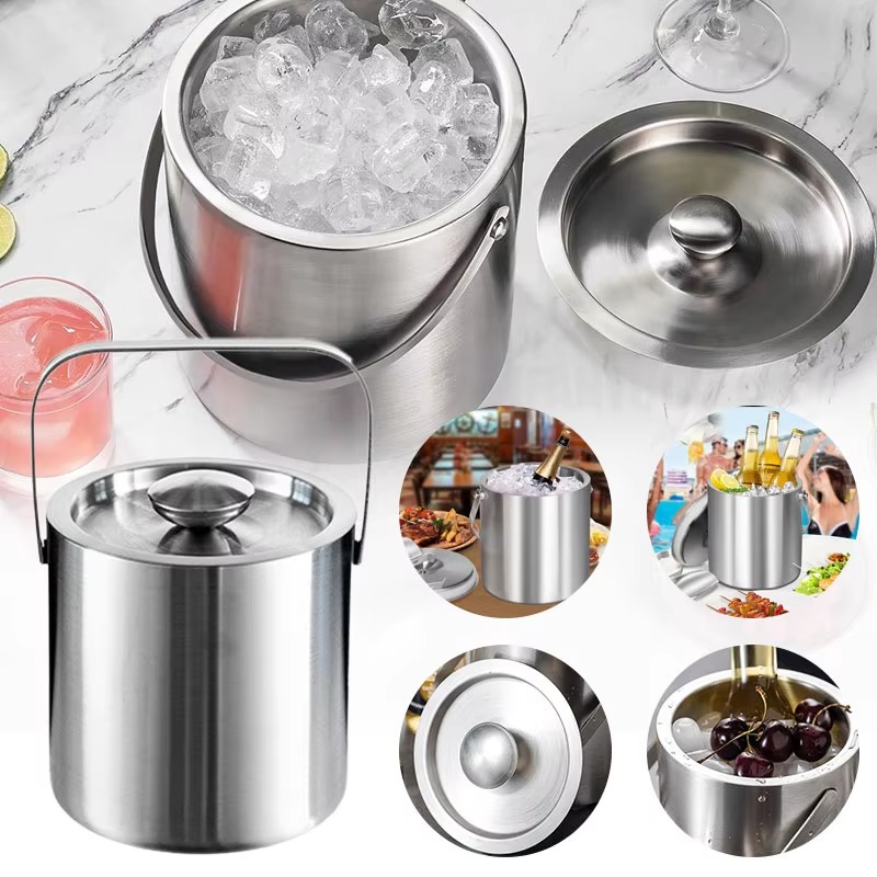 Ice Bucket Silver - Secchiello per Ghiaccio in Acciaio Inox