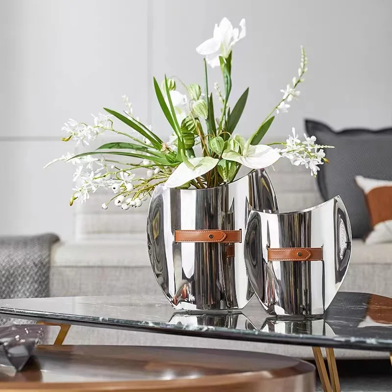 Ice Bucket Silver - Vaso curvo in acciaio inossidabile, decorazione