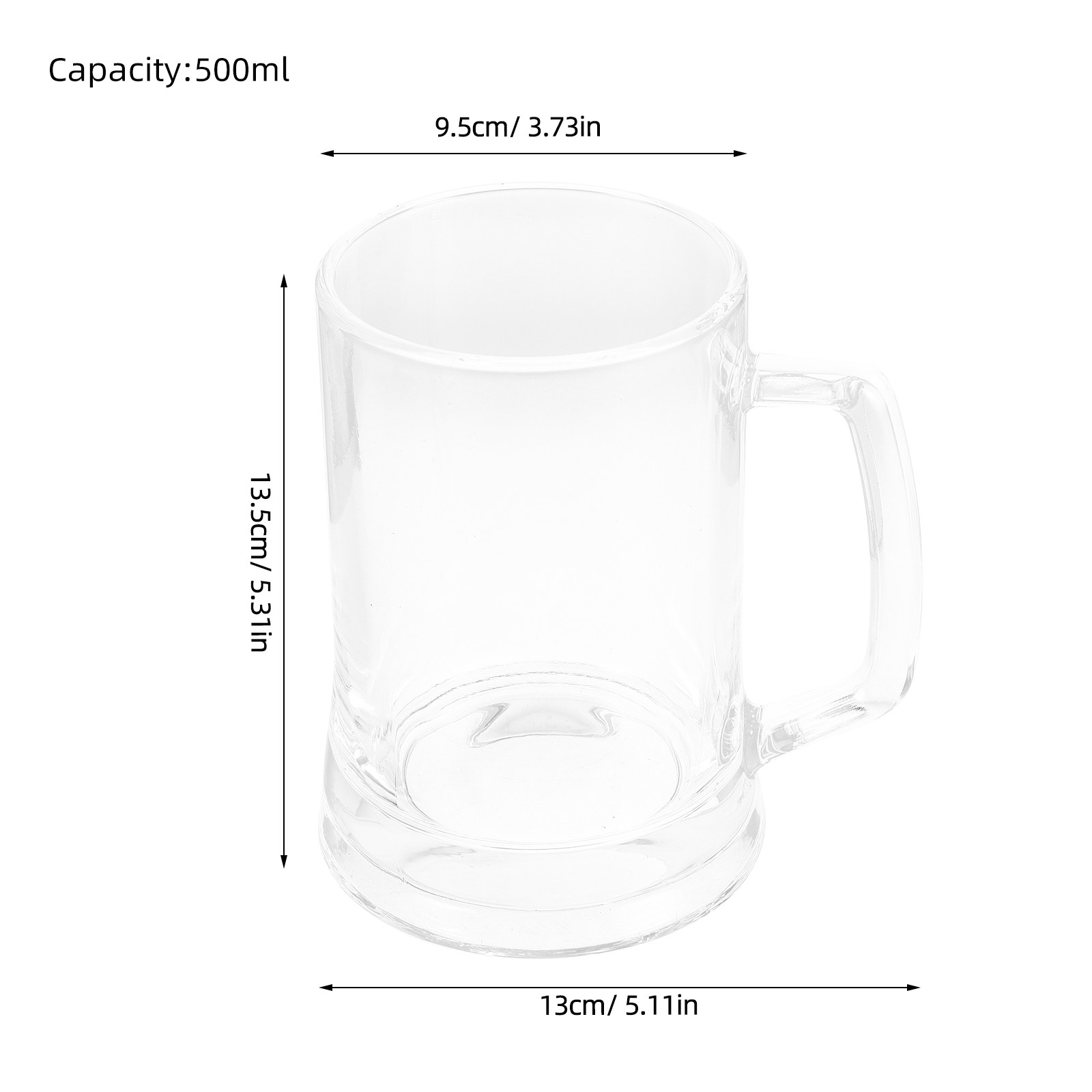 Boccale da Birra in Vetro 500M - Beer Mug Handled recensione e prezzo