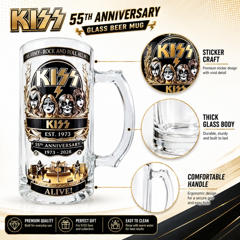 Boccale da Birra KISS 55° Anni - Beer Mug Handled recensione e prezzo