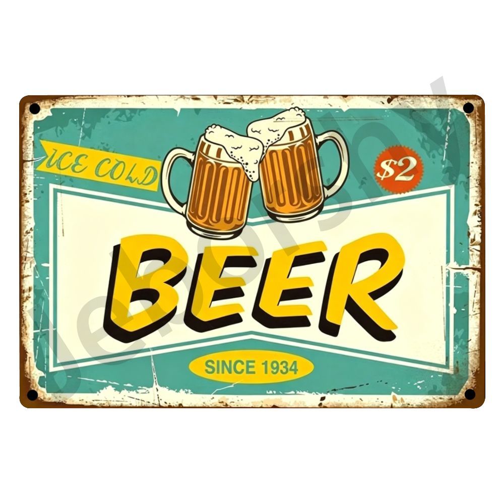 Targa in Metallo Vintage per B - Wine Beer Brand recensione e prezzo